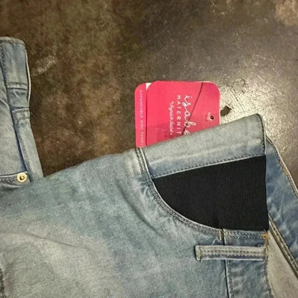 Two Pair Lot — Size 8 Isabel Maternity Under Belly Jean Shorts Midi Short NWT - Picture 5 of 6
